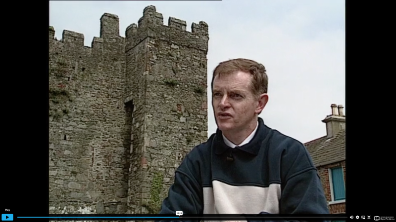 A young Gerard Lennon in front of Portaferry castle