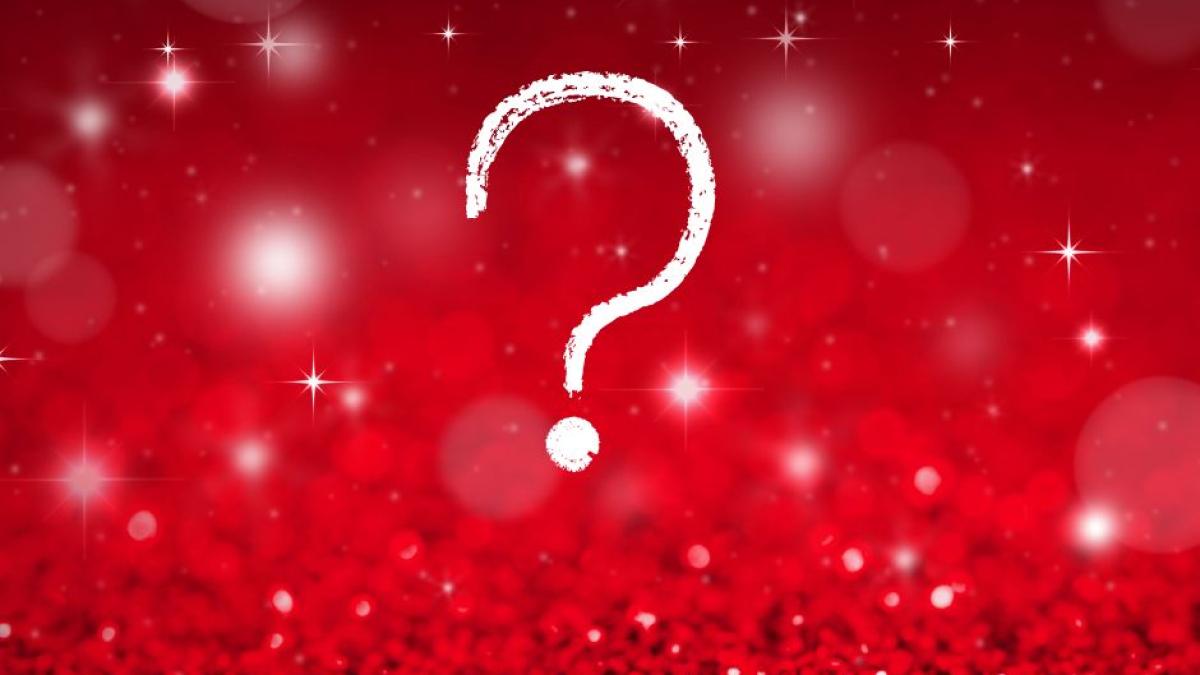 christmassy question mark for gifts tickets events