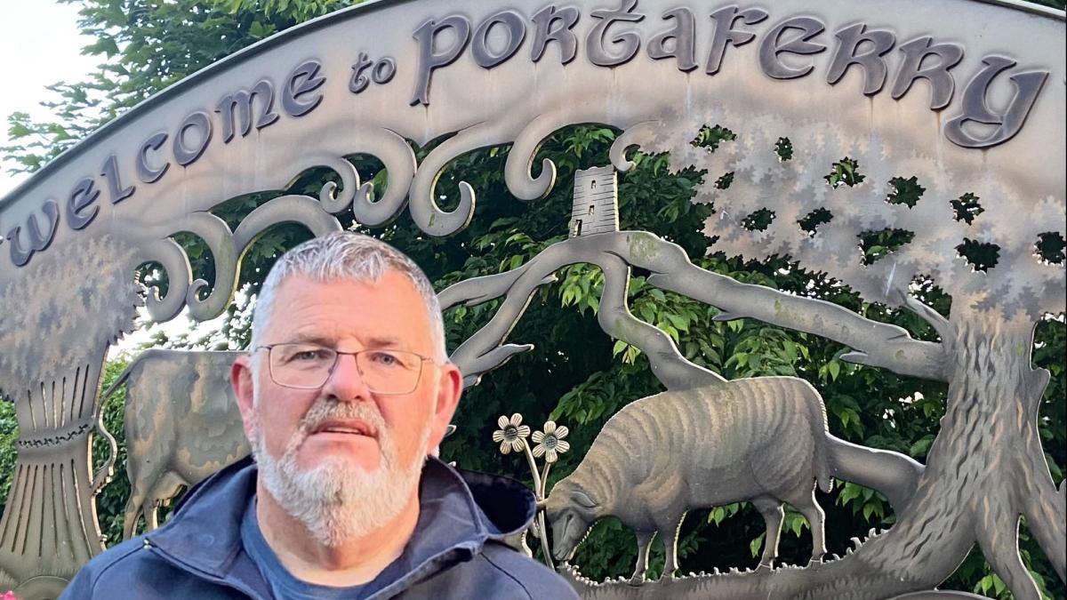 Seamus Dorrian and portaferry sign