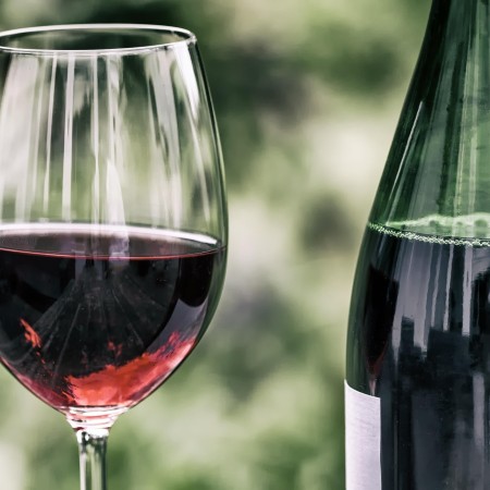 picture of wine glass and bottle